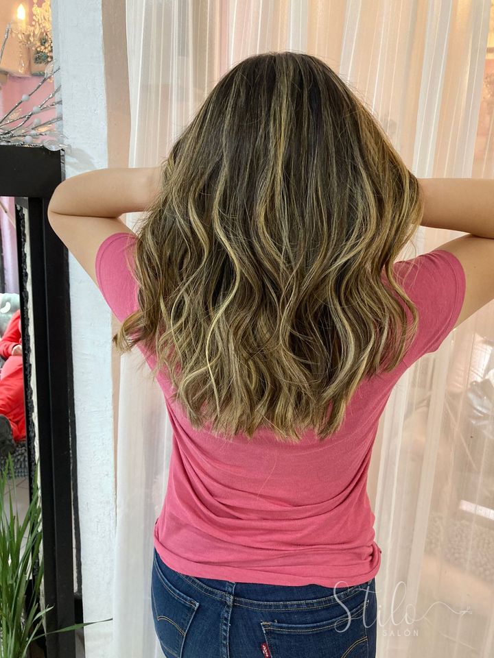Balayage done at Stilo Salón, Roma Norte, Mexico City
