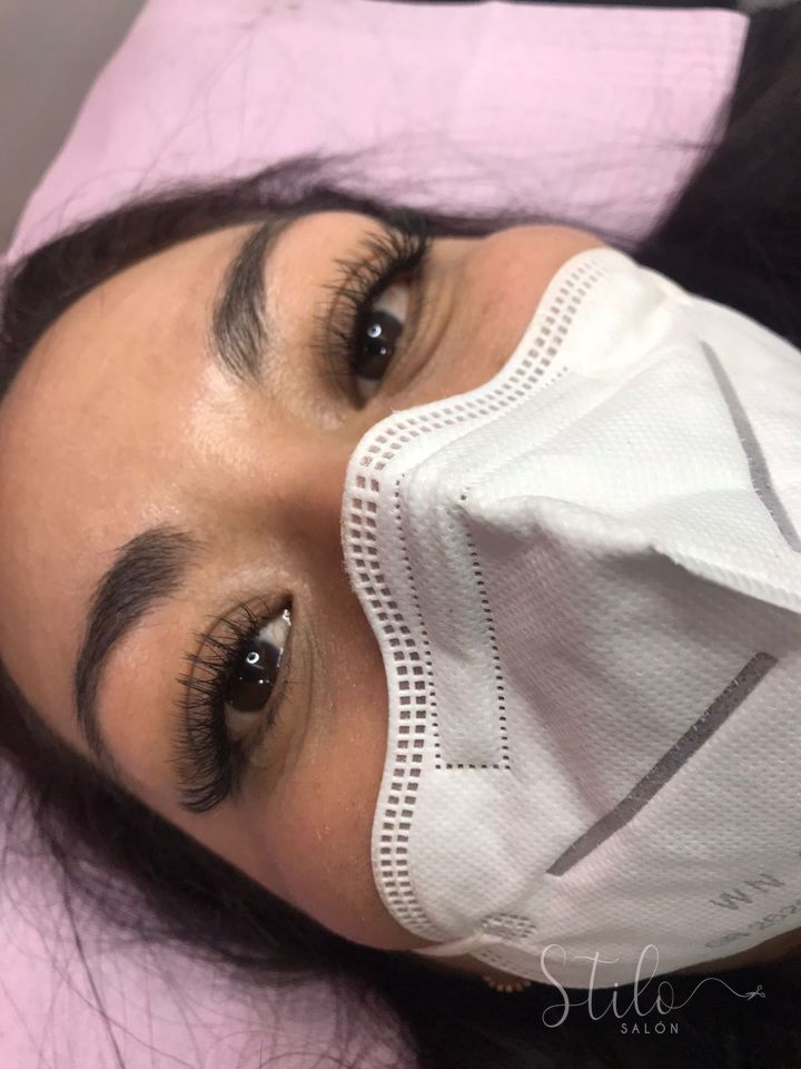 Lash extensions done at Stilo Salón, Roma Norte, Mexico City